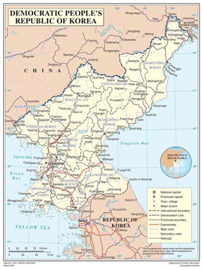 Šiaurės Korėjos žemėlapis